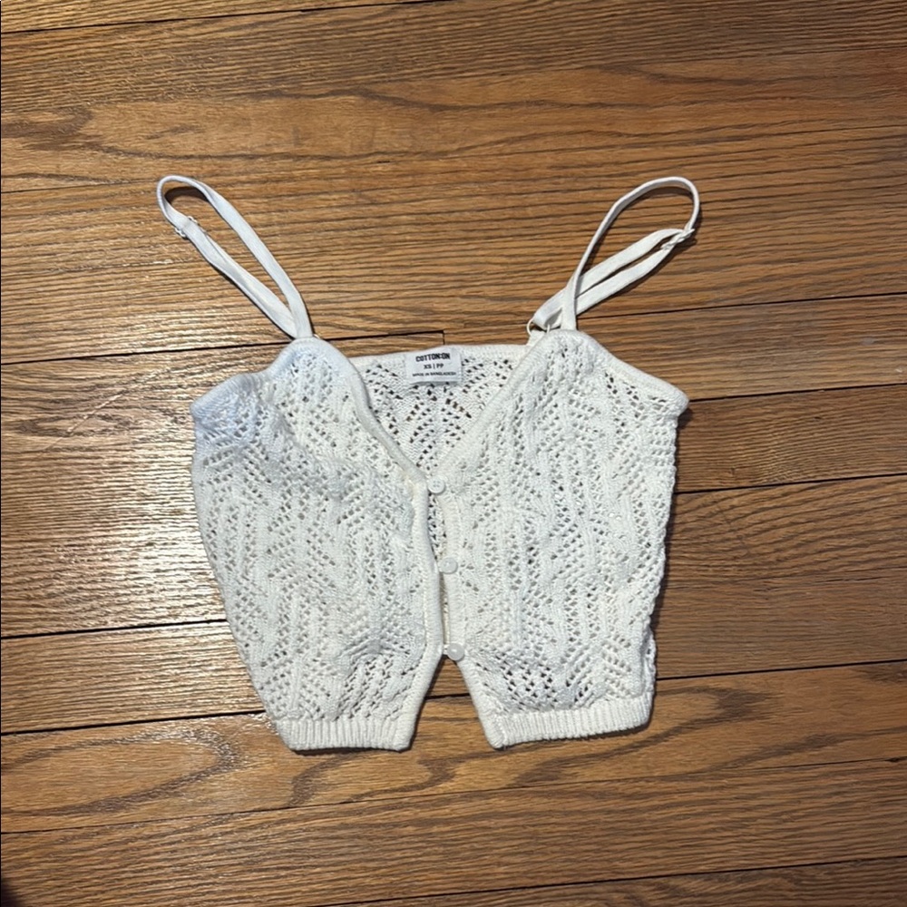 Cotton On Cream Knit Crop Top